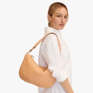 CLARE V. Moyen Messenger In Bisque Woven Checker — NEW WITH TAGS (Retail $485)